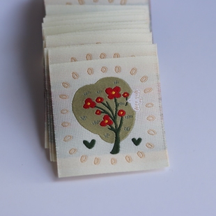 飞鸟与自然14小鸟卡通织唛商标布标领标源头工厂服装 辅料定制现货