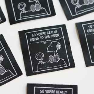 史努比周边布标外贸卡通新款 辅料领标定制织标源头工厂现货 服装