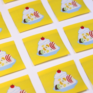 美味蛋糕卡通图案布标织唛服装辅料领标手工Diy配件花边源头工厂