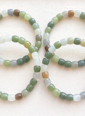 天然和田玉多宝直切手链女款单圈手串饰品礼物