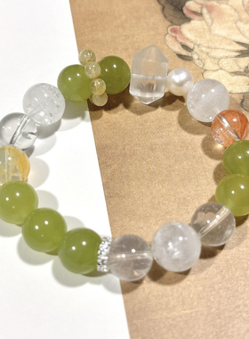 天然白幽灵水晶多宝手链女款时尚百搭白水晶小众简约情侣款礼物