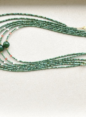 天然水晶绿幽灵项链女款时尚百搭水晶项链礼物送闺蜜礼物