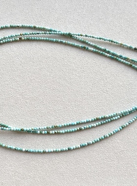 天然原矿松石锁骨链 松石项链女款 银扣头项链DIY水晶原创款