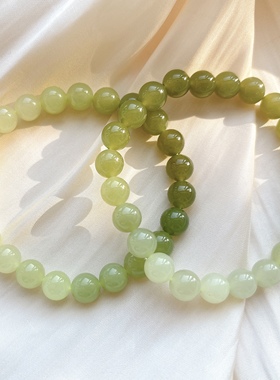 天然和田玉晴水渐变手链女款单圈手串饰品礼物