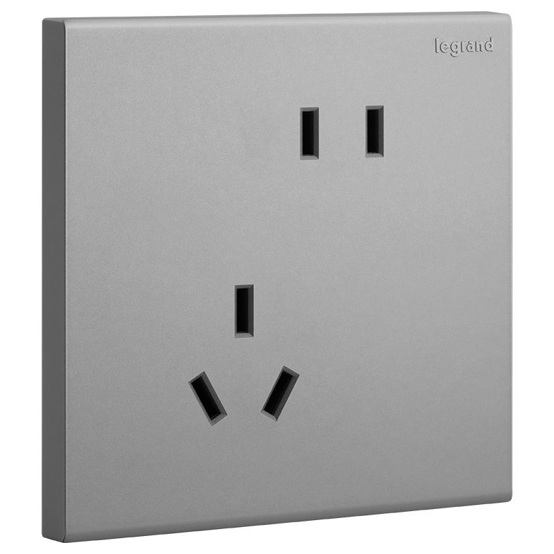 罗格朗开关插座面板淳逸深砂银色哑光灰86型家用一二三开五孔双控