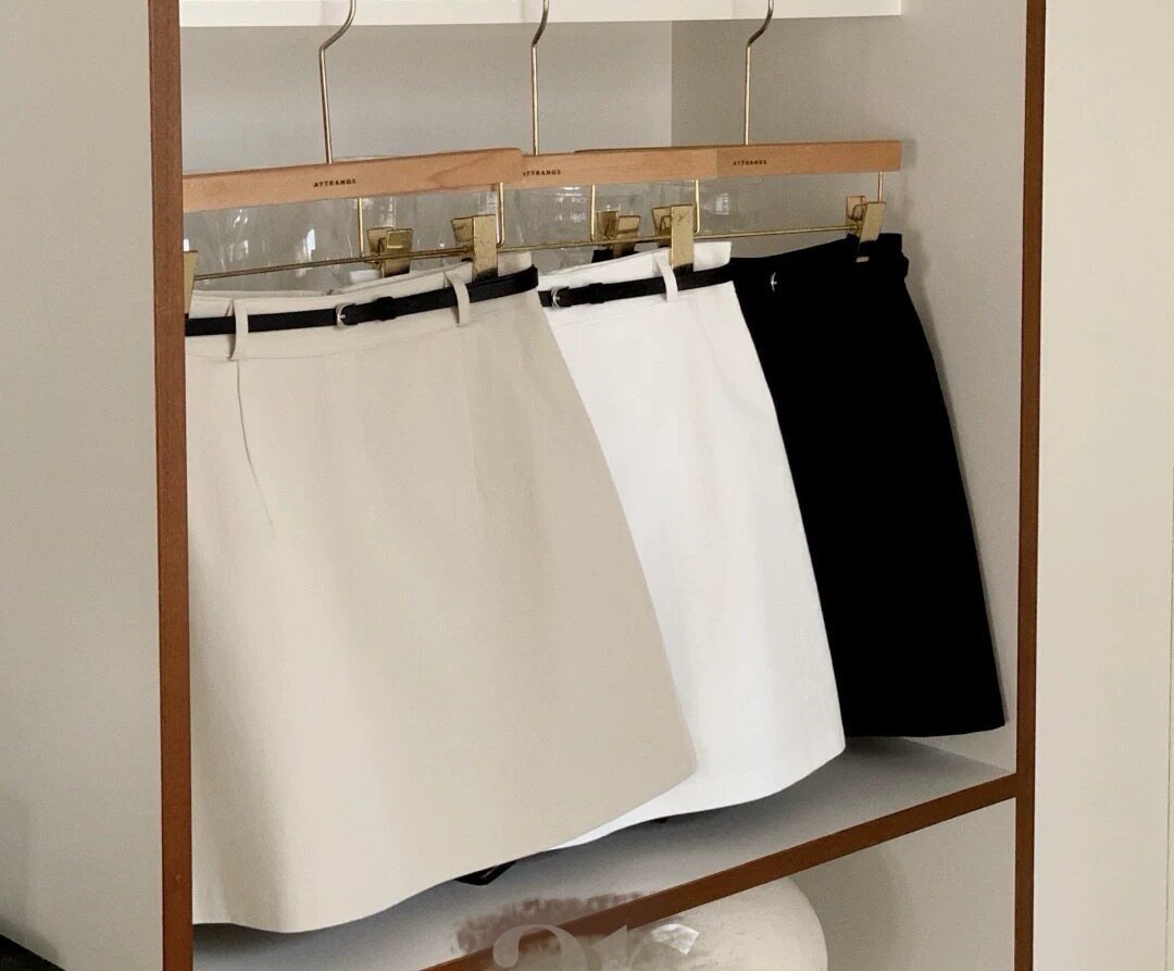 西装面料新款26春秋腰带半身裙H型小个子穿搭女时尚显瘦通勤短裙