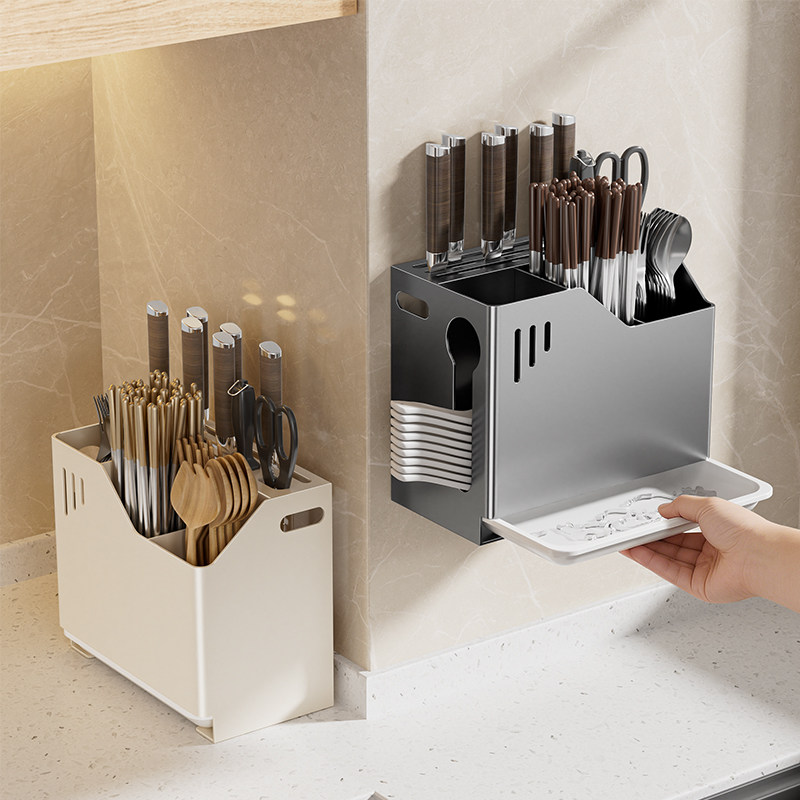 刀架厨房置物架壁挂刀架筷笼筒一体多功能台面放筷子勺子收纳架,厨房/烹饪用具,厨房置物架/置物柜/角架,淘宝优惠券,粉丝福利购,淘宝优惠卷