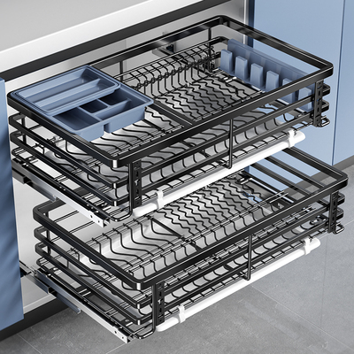 304不锈钢拉篮厨房橱柜