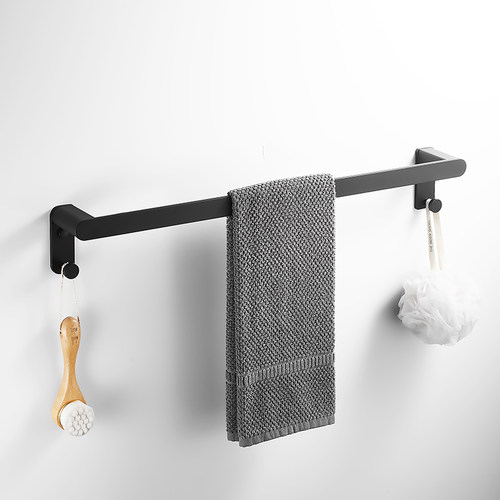 卫生间毛巾架免打孔太空铝挂杆