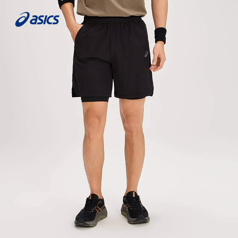 亚瑟士男子吸湿快干跑步短裤