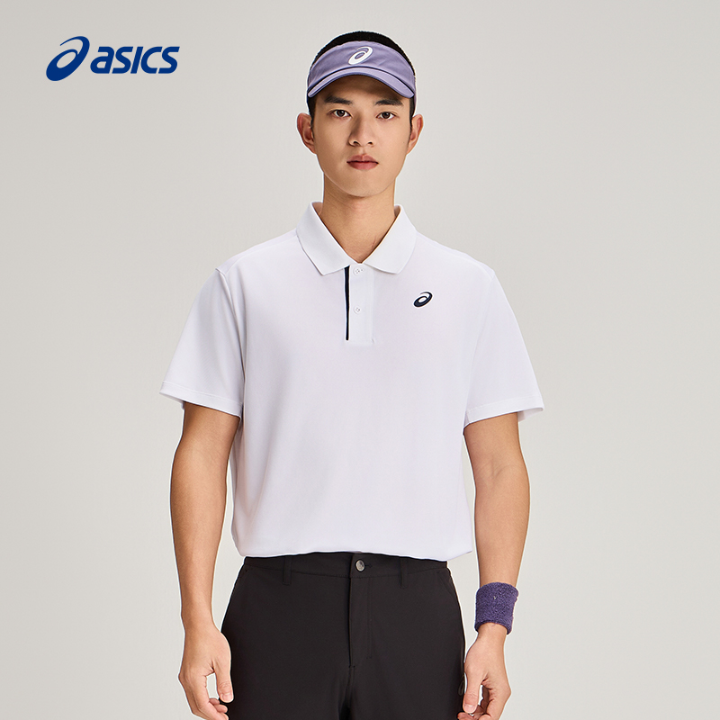 ASICS亚瑟士新款男子透气网球T恤男式舒适套头翻领运动短袖POLO衫