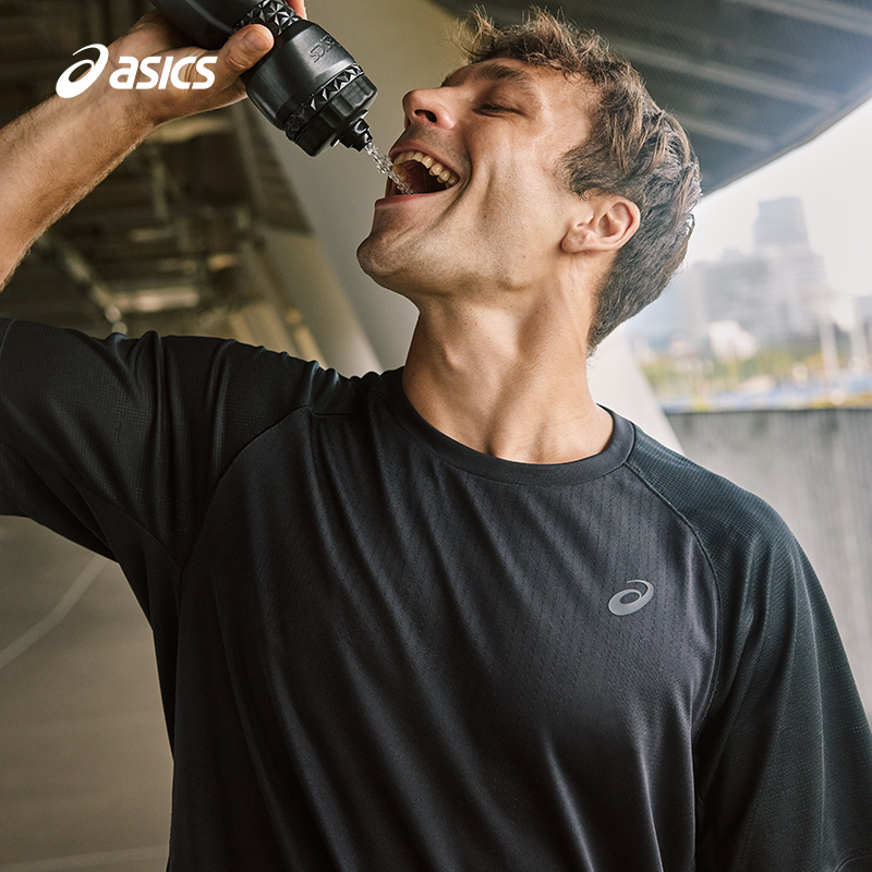 ASICS亚瑟士新款男子透气跑步短袖男式ACTIBREEZE舒适运动短袖T恤