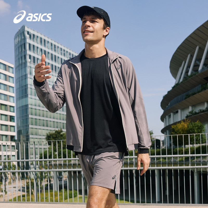 亚瑟士男子透气跑步夹克