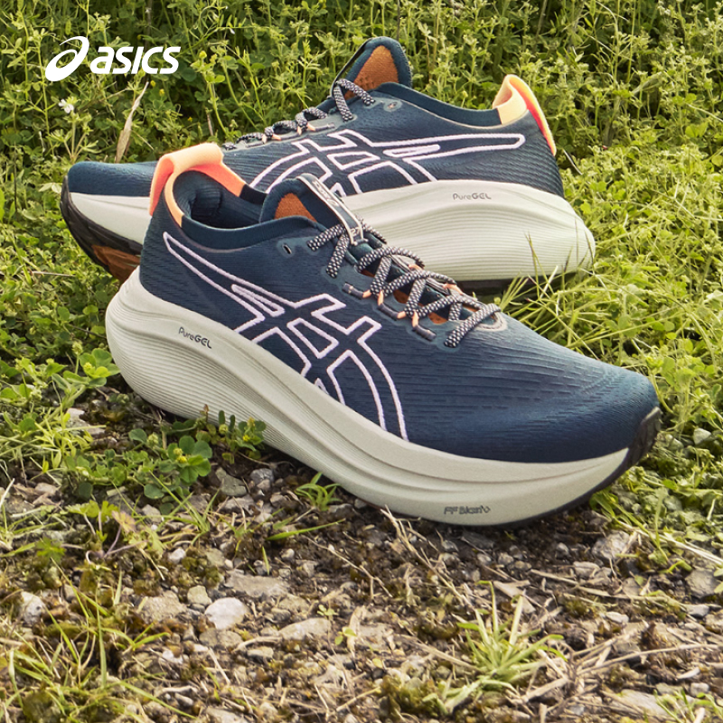 亚瑟士男子缓震透气跑步鞋