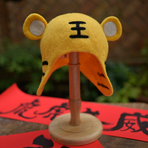 原创手工儿童秋冬遮耳森系羊毛毡
