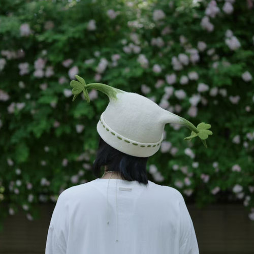 蘑菇梦精灵小丑帽纯手工羊毛毡帽