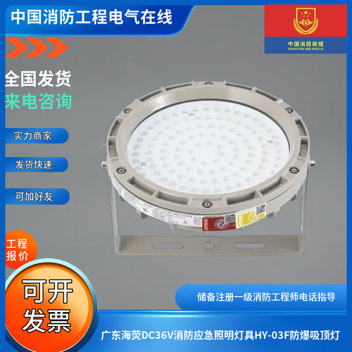 广东海荧DC36V消防应急照明灯具HY-03F防爆吸顶灯