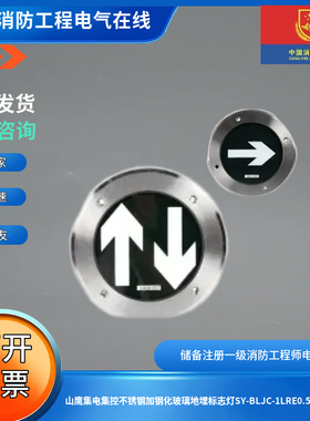 山鹰集电集控不锈钢加钢化玻璃地埋标志灯SY-BLJC-1LRE0.5W-3460