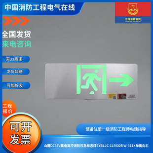 山鹰DC36V集电集控消防疏散标志灯SYBLJC 311X单面向右 1LRXOEIW