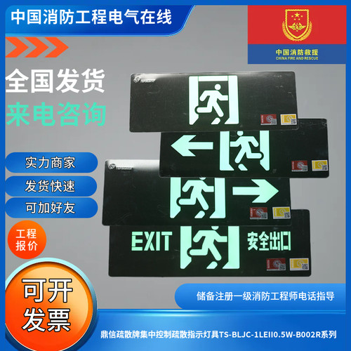 鼎信疏散牌集中控制疏散指示灯具TS-BLJC-1LEII0.5W-B002R系列