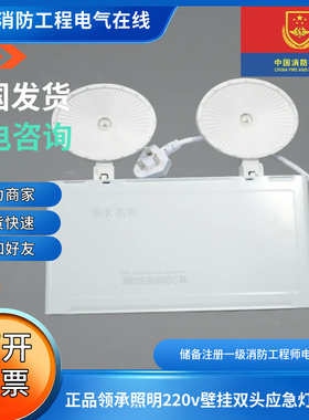正品领承照明220v壁挂双头应急灯杰初应急灯系列JC-ZFZD-E2W-A01