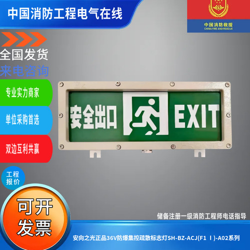 安向之光正品36V防爆集控疏散标志灯SH-BZ-ACJ(F1 Ⅰ)-A02系列