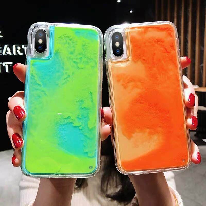 适用iPhone14promax夜光流沙手机壳液体苹果13流沙7P手机XR保护壳