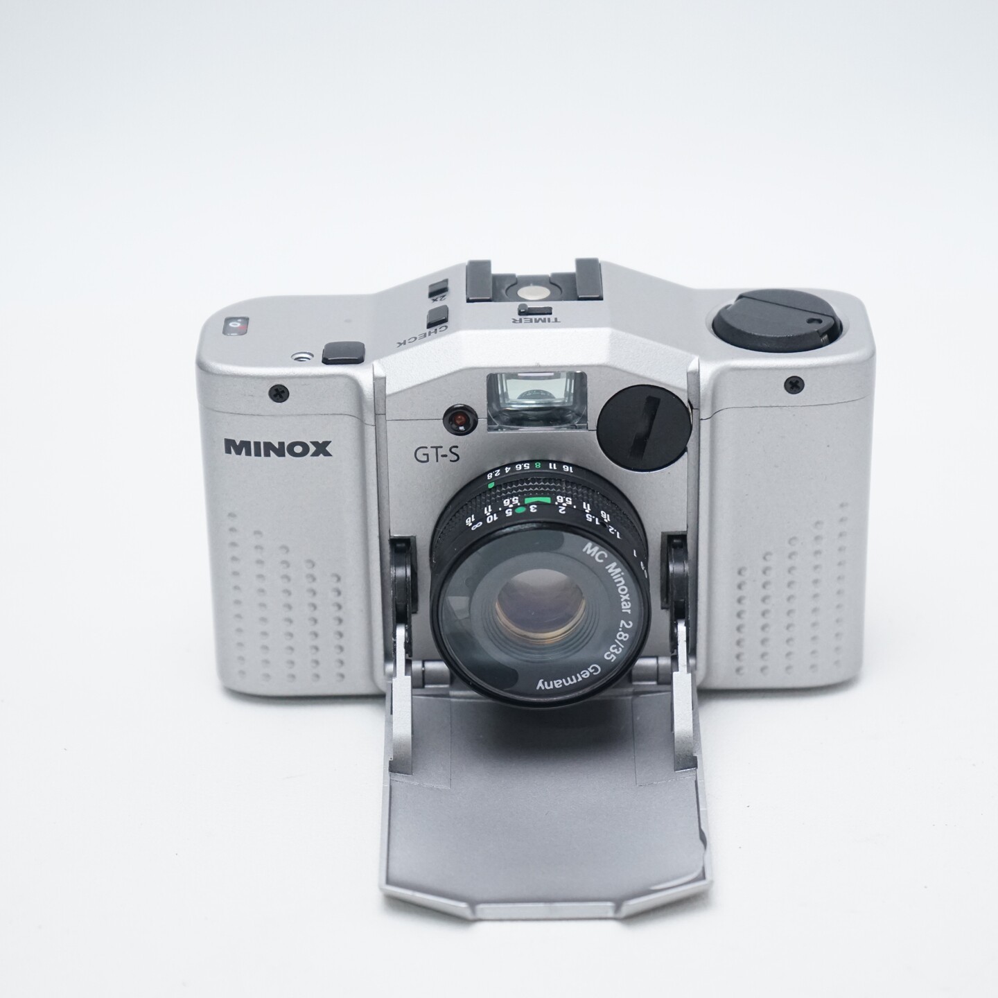 少见银色 minox GT-S 美乐时旁轴相机 带闪光灯 135胶卷胶片收藏