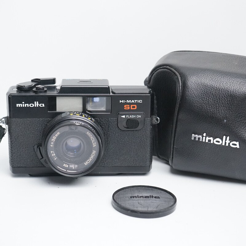 旁轴 minolta 美能达 hi-matic sd 胶片相机定焦镜头38/2.7手动黑