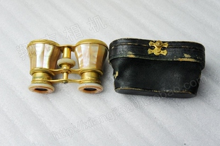 高贵版法国巴黎古董袖珍望远镜 珍珠贝壳玳瑁观剧镜 真品送人礼品