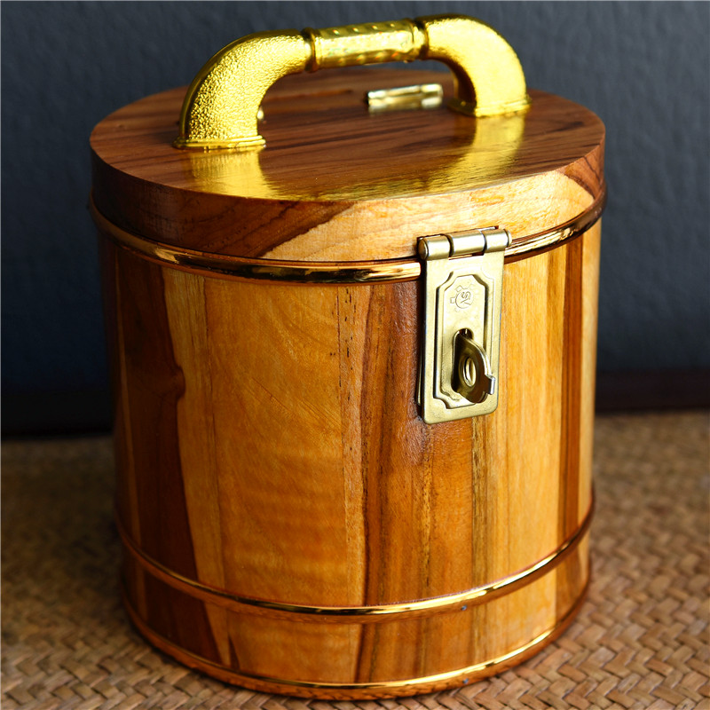 泰国复古存钱罐不出储蓄罐创意款木制存钱桶佛牌盒聚宝盆硬币零钱