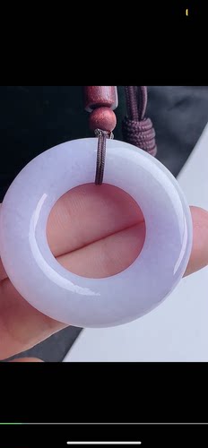 43.5-10.1mm,水润 紫罗兰平安环甜甜圈 天然翡翠A货，uok6929-102