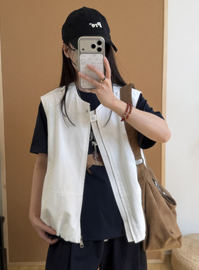 春夏全棉工装马甲女宽松休闲百搭