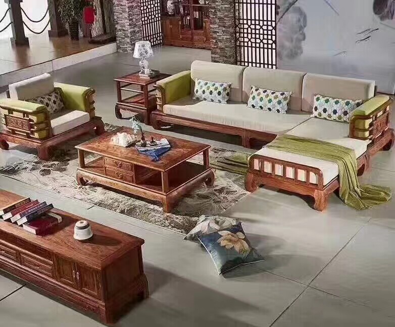 烫蜡红木新中式圆通沙发花梨木刺猬紫檀团圆红木沙发实木软体123