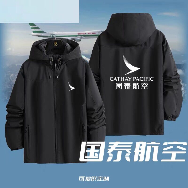 国泰航空Cathay Pacific飞鸟印花周边航空爱好者三合一冲锋衣外套图片