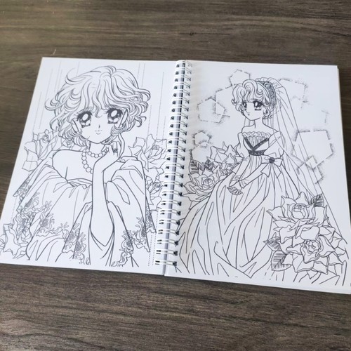 自制 星星眼 复古古早动漫涂色画填色书马克笔彩铅上色用线稿