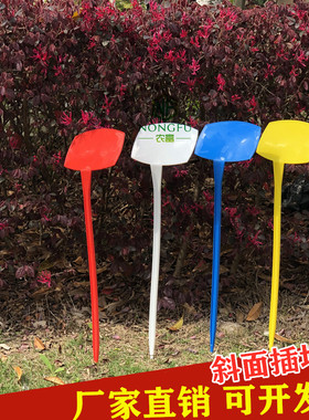 一体斜面插地牌加厚园艺插牌植物塑料立体标识牌水稻试验记号牌