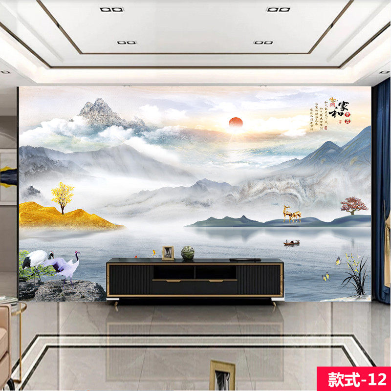 仿大理石山水画扣板竹木纤维护墙板电视背景墙客厅卧室集成墙板