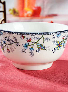 陶瓷釉中彩5英寸碗中式餐具碗盘碟子家用微波炉适用裕行陶瓷