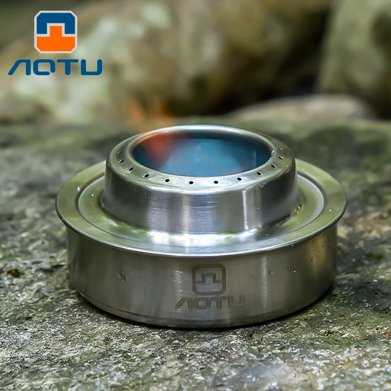 户外露营酒精炉不锈钢凹凸自驾野炊便携烧烤炉头野营茶炉小型锅炉