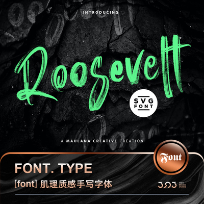 3SD3飘逸肌理质感书法英文PS字体包MAC英文AI字库安装包素材下载