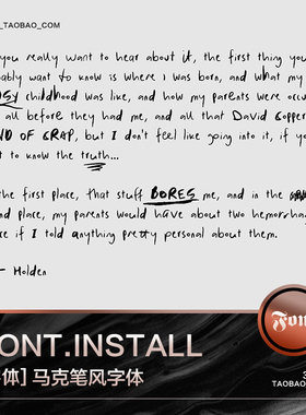 3SD3儿童随意趣味卡通涂鸦肌理手写马克笔英文字体安装包PSAI素材