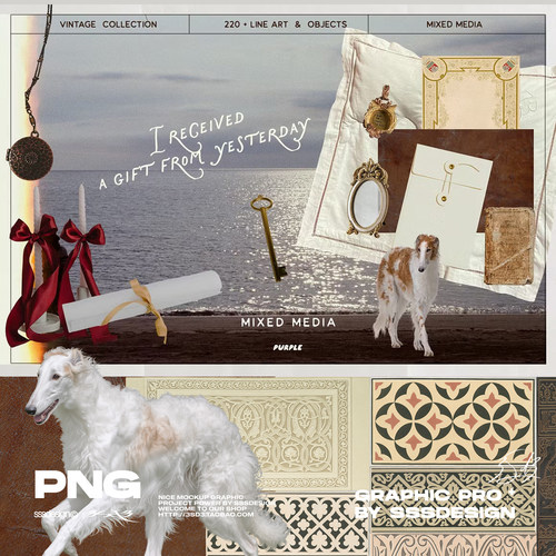 3SD3 复古欧式宫廷风艺术装饰画小物品框书籍封面背景免扣PNG素材