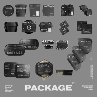 3SD3高级极简餐饮外卖打包餐盒视频袋罐子包装 MOCKUP展示样机素材
