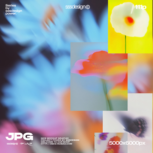 3SD3小众实验Y2K梦核科幻梦境抽象模糊蝴蝶花朵植物海报JPG图背景