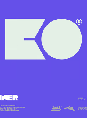 3SD3高级几何简约色块拼接字体创意现代标志风设计感AI字体安装包