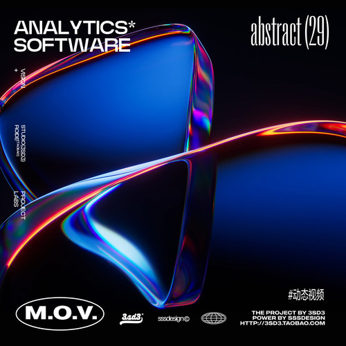 3SD3高级抽象几何3D玻璃立体造型现代科技动态视频主画面背景素材