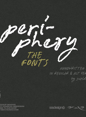 复古粗糙做旧毛边磨损噪点肌理书法风格手写PROCREATE英文字体包