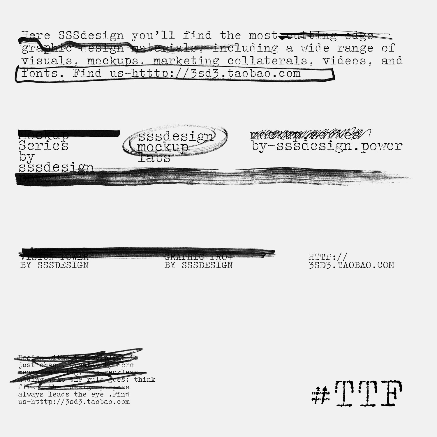3SD3免费可商用复古做旧随性肌理质感笔触涂鸦手写英文PSAI字体包