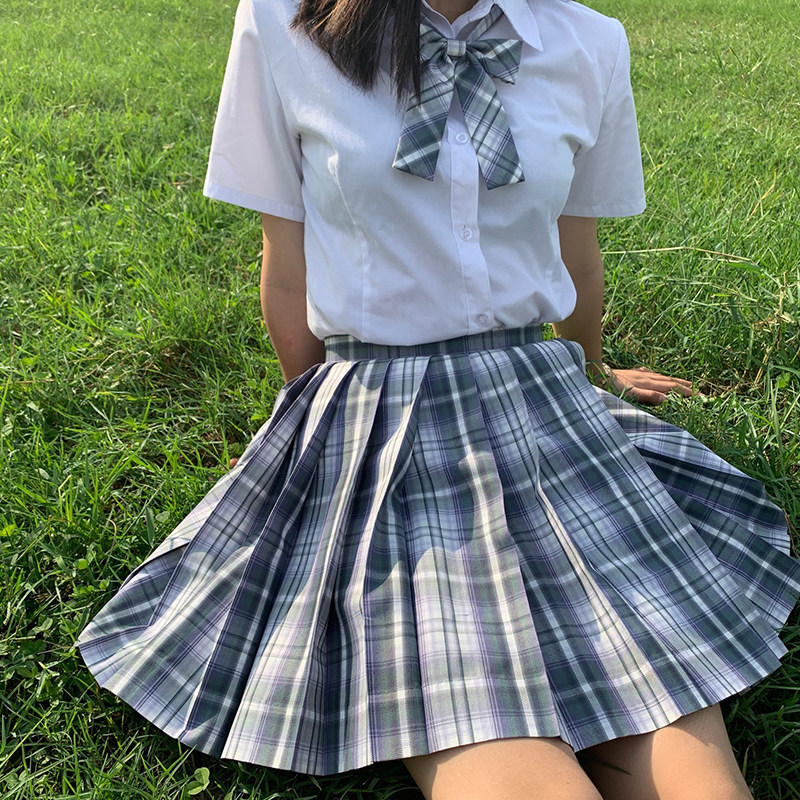 【昏鸦】原创正统日制jk版型百褶格子裙百搭学院短裙中裙学生校供